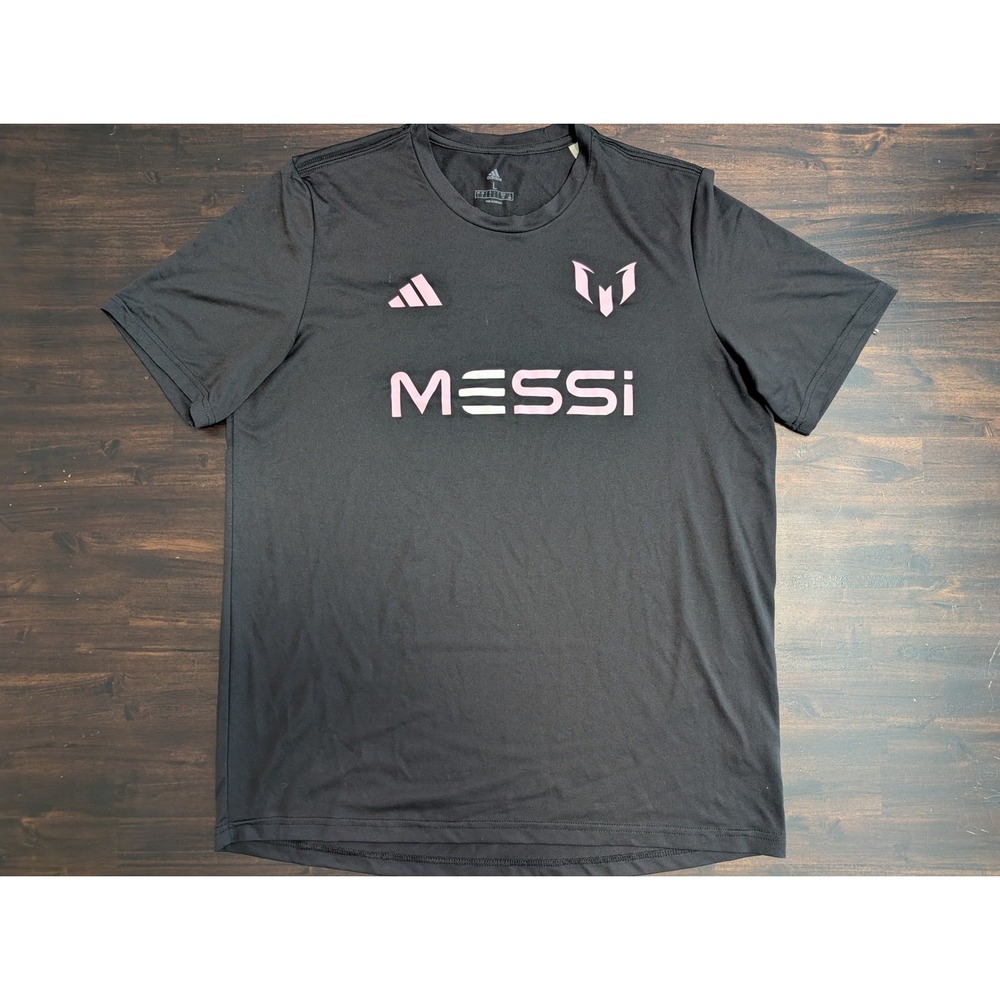 Adidas Lionel Messi Aeroready Soccer Training Shirt Black Pink HT4010 Mens L